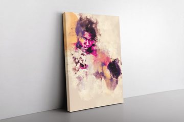 Sinus Art Leinwandbild Muhammad Ali Porträt Abstrakt Kunst Boxlegende Boxer 60x90cm Leinwandbild