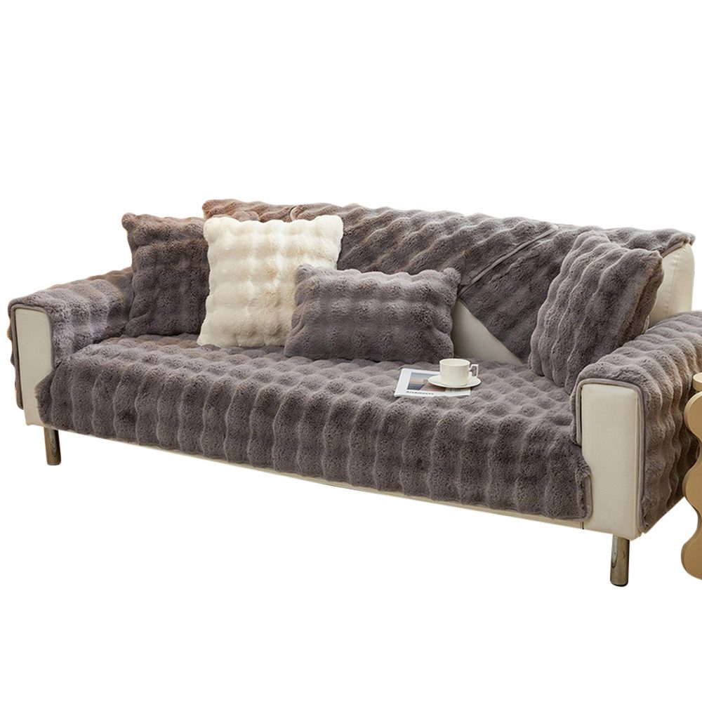 Coonoor Sofaschoner rutschfest Kaninchen Plüsch Sofabezug günstig online kaufen