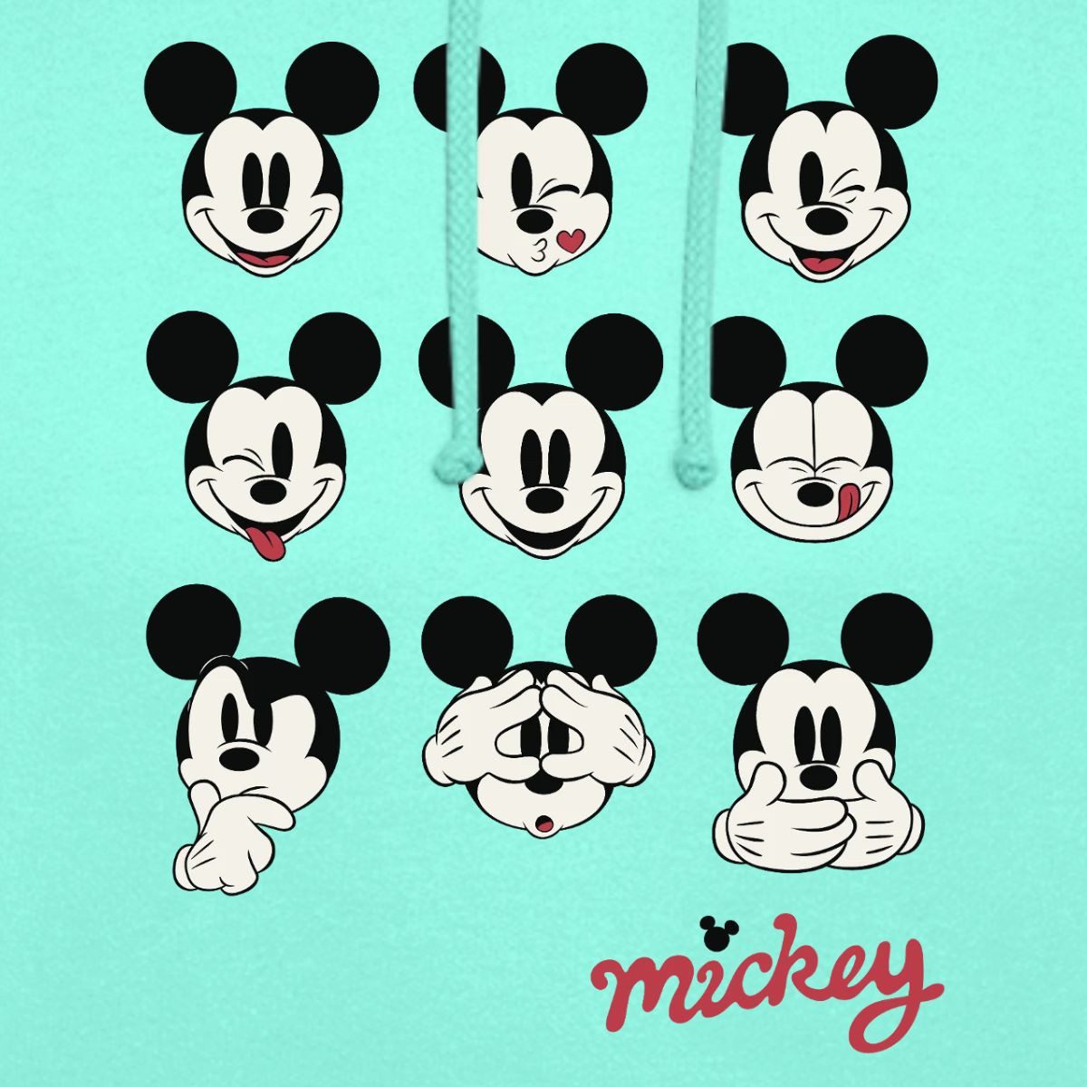 Spreadshirt Hoodie Mickey & Minnie Mickey Mouse Gesichtsausdrücke Unisex Hoodie (1-tlg)