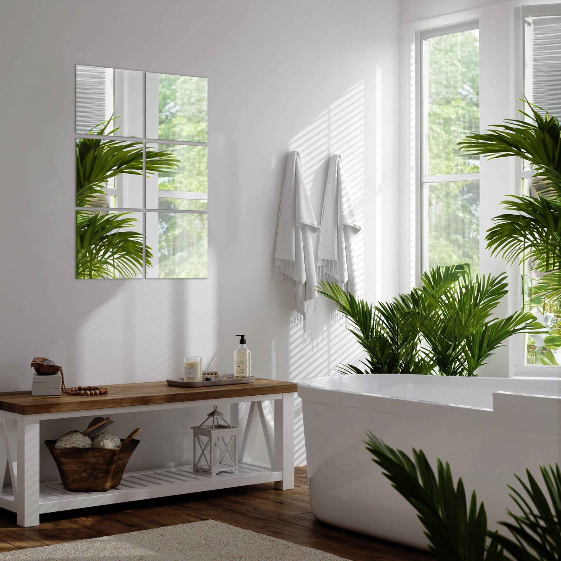 Tulup Spiegelfliesen Selbstklebende Dekorationsfliesen Moderne - 6 Stück Set Glamour – Bild 5 von 5