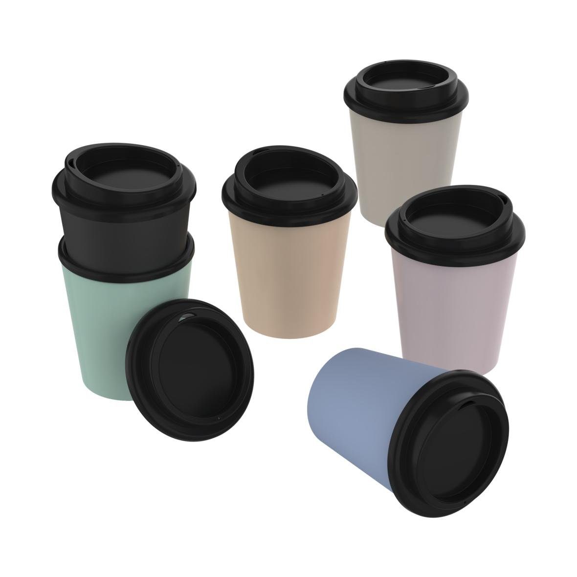 elasto Coffee-to-go-Becher 250 ml Kaffeebecher To Go doppelt isolierter Becher, Made in Germany, BPA-frei, Teebecher, Coffee Mug, recycled Becher