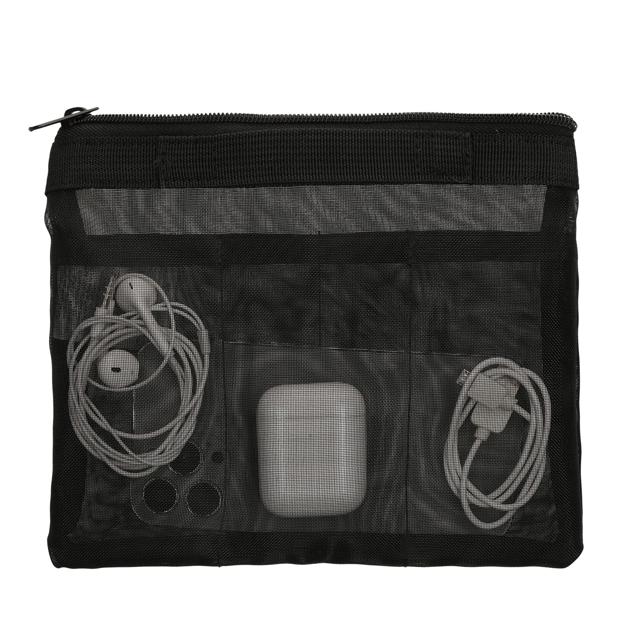 kwmobile Kopfhörer-Schutzhülle Reise Organizer aus Mesh Zubehör Organizer Meshtasche, Handy Kabel Power Bank Festplatten Ladegerät Reißverschlusstasche