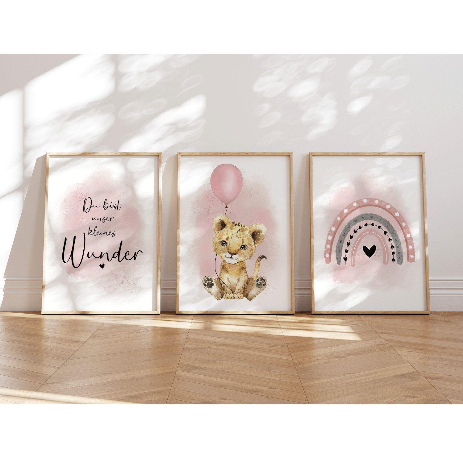 MeinBaby123® Poster Bilder Kinderzimmer, Poster Kinderzimmer Deko, Babyzimmer Deko, Spruch Wandbilder, Boho, Tiere