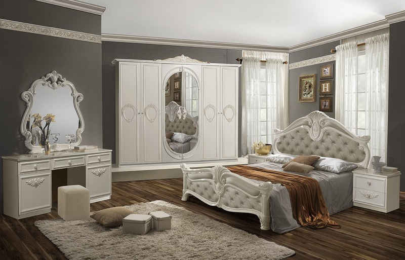 Interdesign24 Schlafzimmer-Set »Noana«, im klassischen Barock Stil Beige Farben 7-Teilig