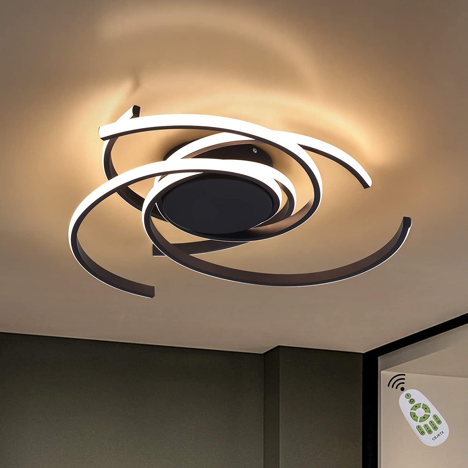 LED Decken Leuchte dimmbar chrom Spirale Flur Küchen Beleuchtung Design Lampe 