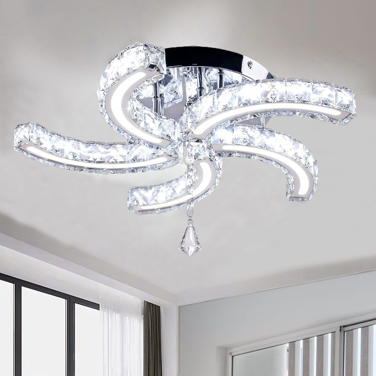 oyajia LED Deckenleuchte 24W Kristall LED günstig online kaufen