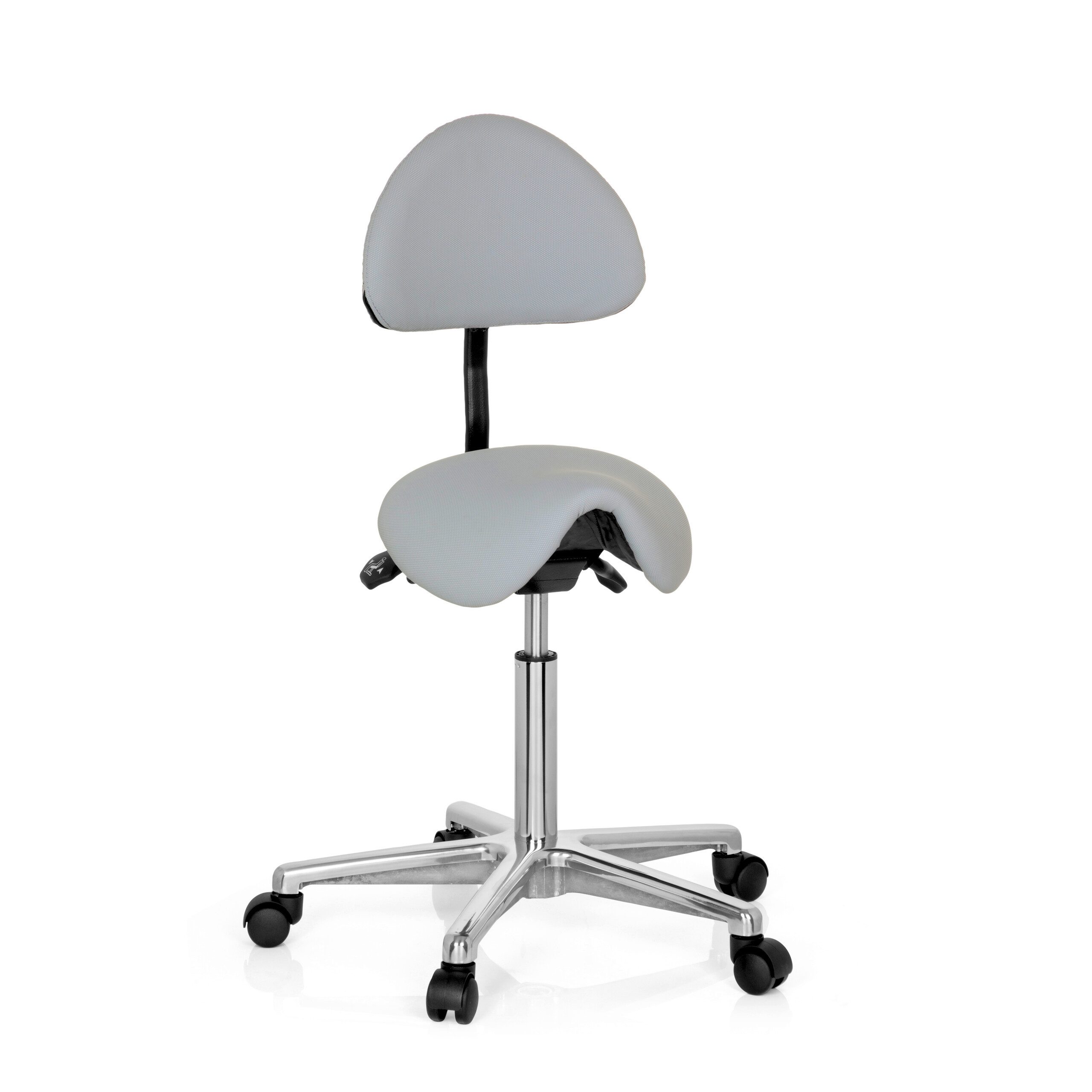 hjh OFFICE Вращающийся табурет Sattelhocker TOP WORK 20 Kunstleder ohne Armlehnen, Катающийся табурет