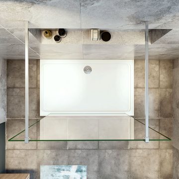 duschspa Duschwand Glaswand Walk in Dusche Duschwand Duschtrennwand 8mm Nano Glas, Einscheibensicherheitsglas, Sicherheitsglas, (Set), Glas, Nano Glas