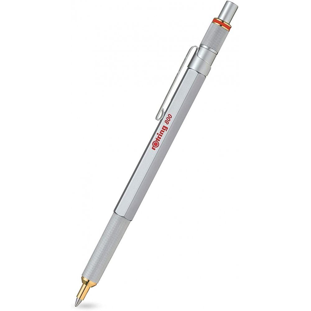 ROTRING Druckkugelschreiber 800 - Druckkugelschreiber - mittlere Spitze - M-Schwarz - silber