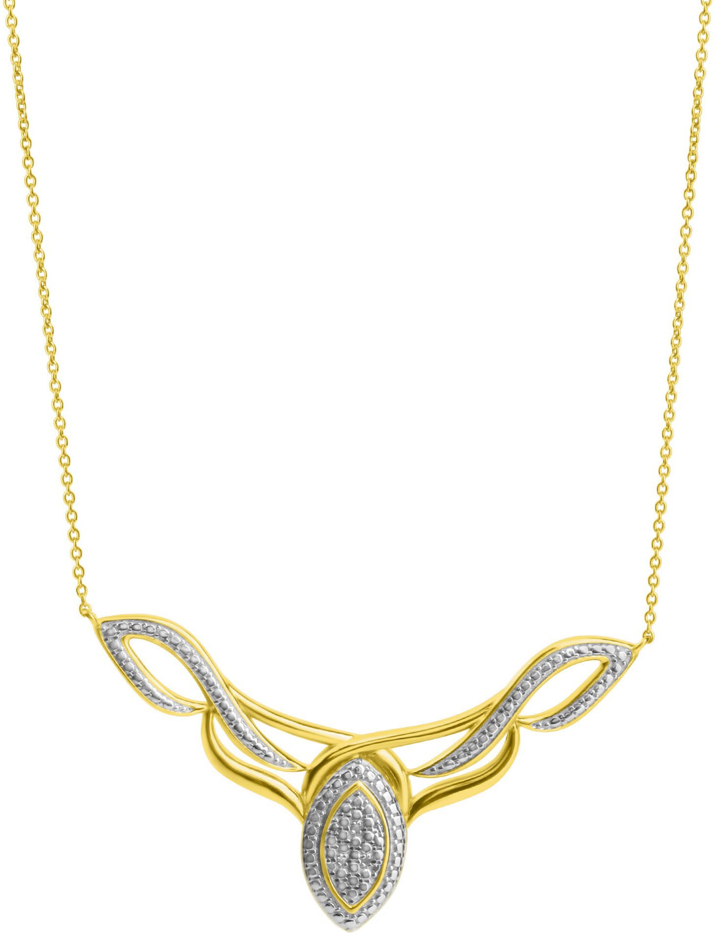 Firetti Kette mit Anhänger Schmuck Geschenk Silber 925 Halsschmuck Halskette Statement Navette, mit Diamanten