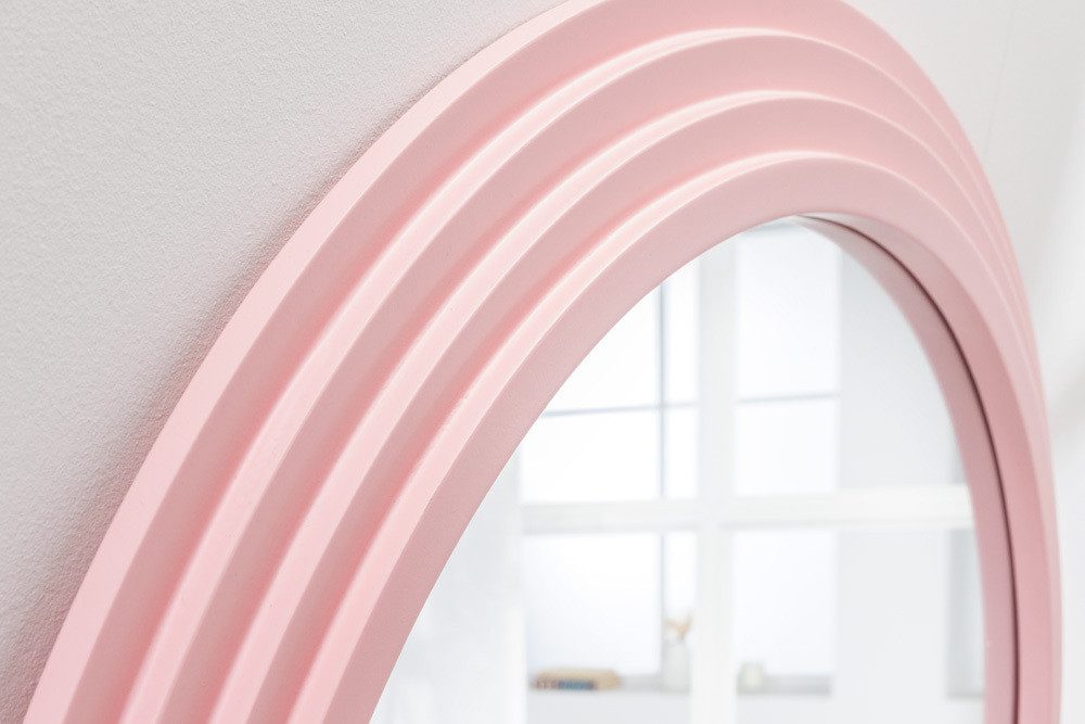 LebensWohnArt Wandspiegel Extravaganter Rundbogen Design Spiegel 160x80cm FORMOSA rosa