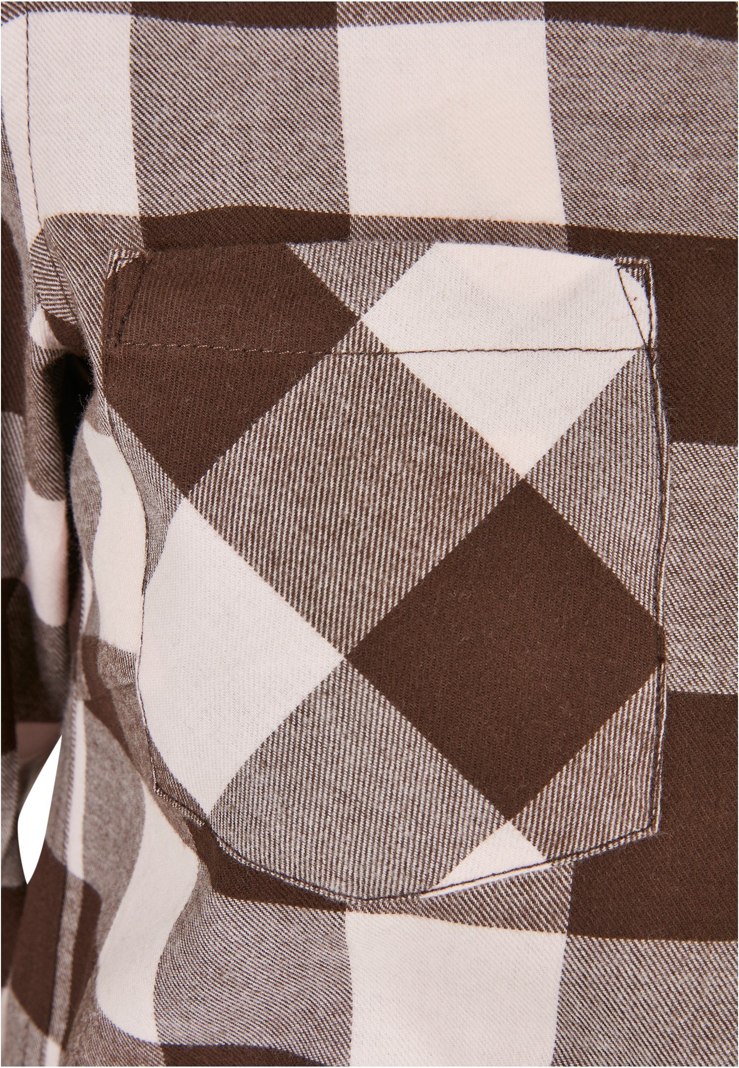 URBAN CLASSICS Langarmhemd Damen Ladies Turnup Checked Flanell Shirt (1-tlg) pink-brown