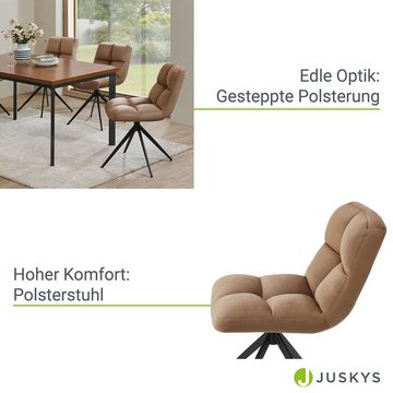 Juskys Esszimmerstuhl Dallas (2 St), 2er Set, Stoff weich & bequem, Stuhl gepolstert, modern im Esszimmer