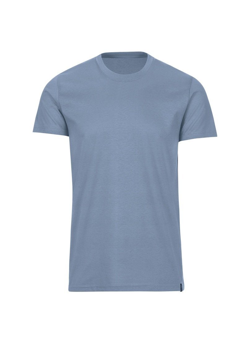 aus Slim Baumwolle pearl-blue Fit TRIGEMA T-Shirt Trigema T-Shirt DELUXE