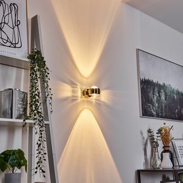 hofstein Wandleuchte »Osacca« Halbrunde Wandlampe für das Wohnzimmer, ohne Leuchtmittel, Metall-Lampe mit Glaslinsen in Nickel matt