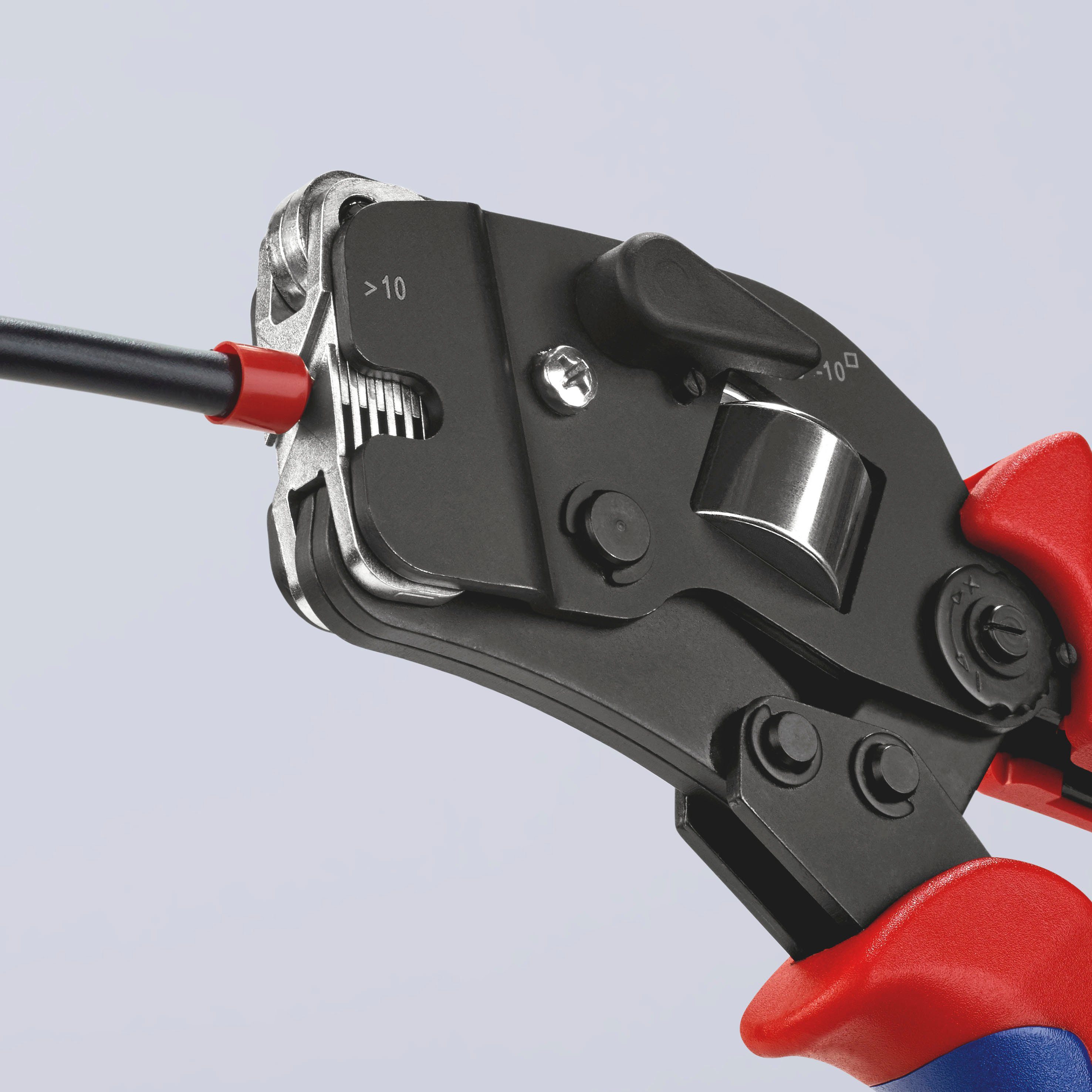 Knipex Crimpzange 97 53 09 für Aderendhülsen mit Fronteinführung, 1-tlg., selbsteinstellend, brüniert, mit Mehrkomponenten-Hüllen 190 mm