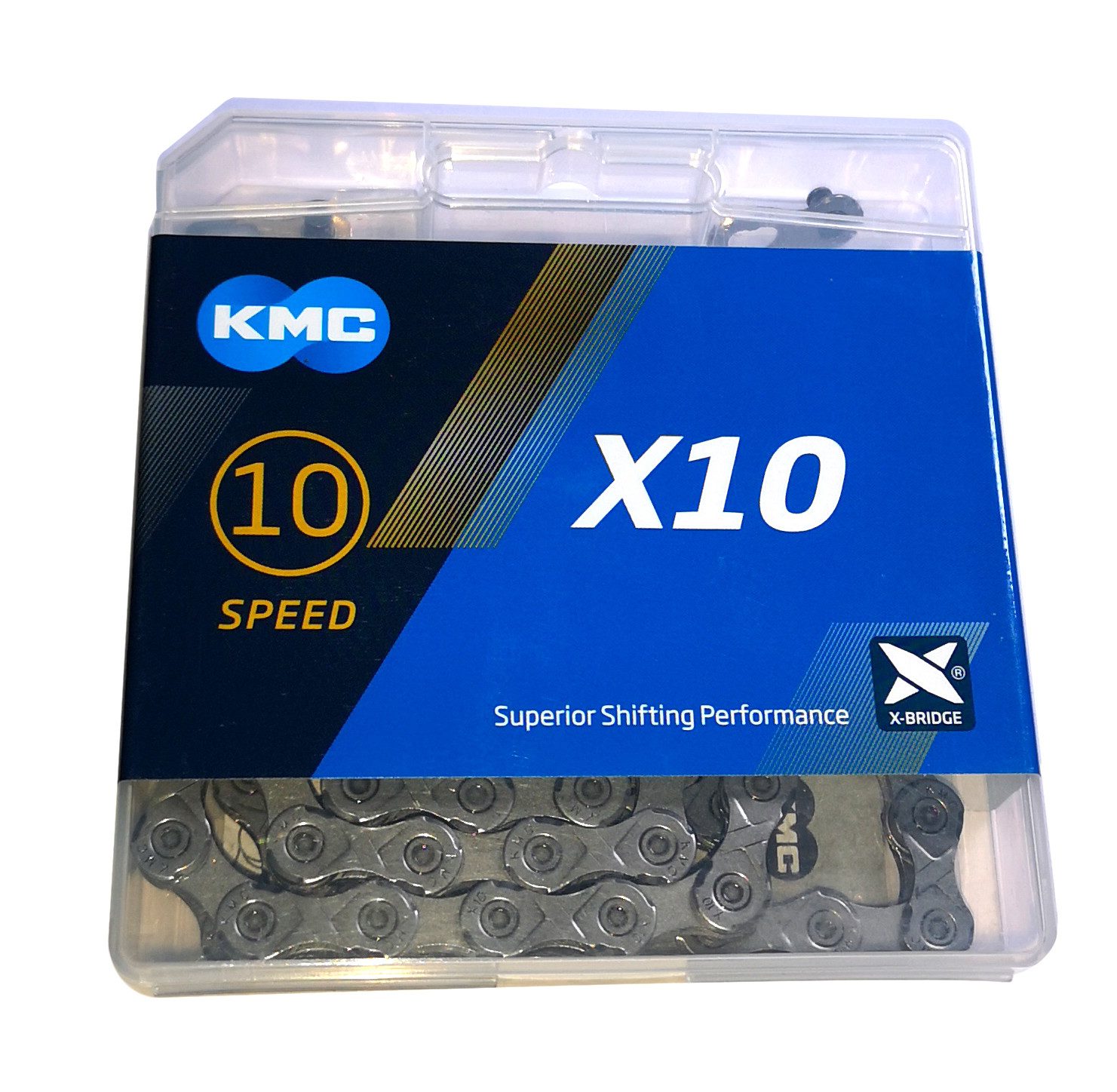 KMC Fahrradkette KMC X10 Kette 114 Links 1/2 x 11/128 Grau Fahrradkette 10 Speed Chain