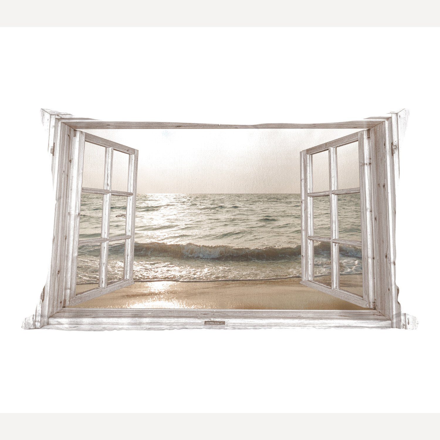 MuchoWow Dekokissen Aussicht - Meer - Strand, Wohzimmer Dekoration, Zierkissen, Dekokissen mit Füllung, Schlafzimmer