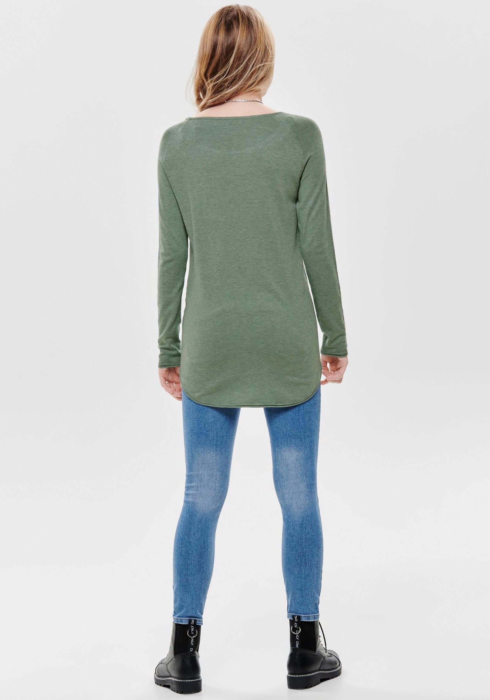 Rundhalsausschnitt weitem chinois mit Longpullover green ONLY ONLMILA