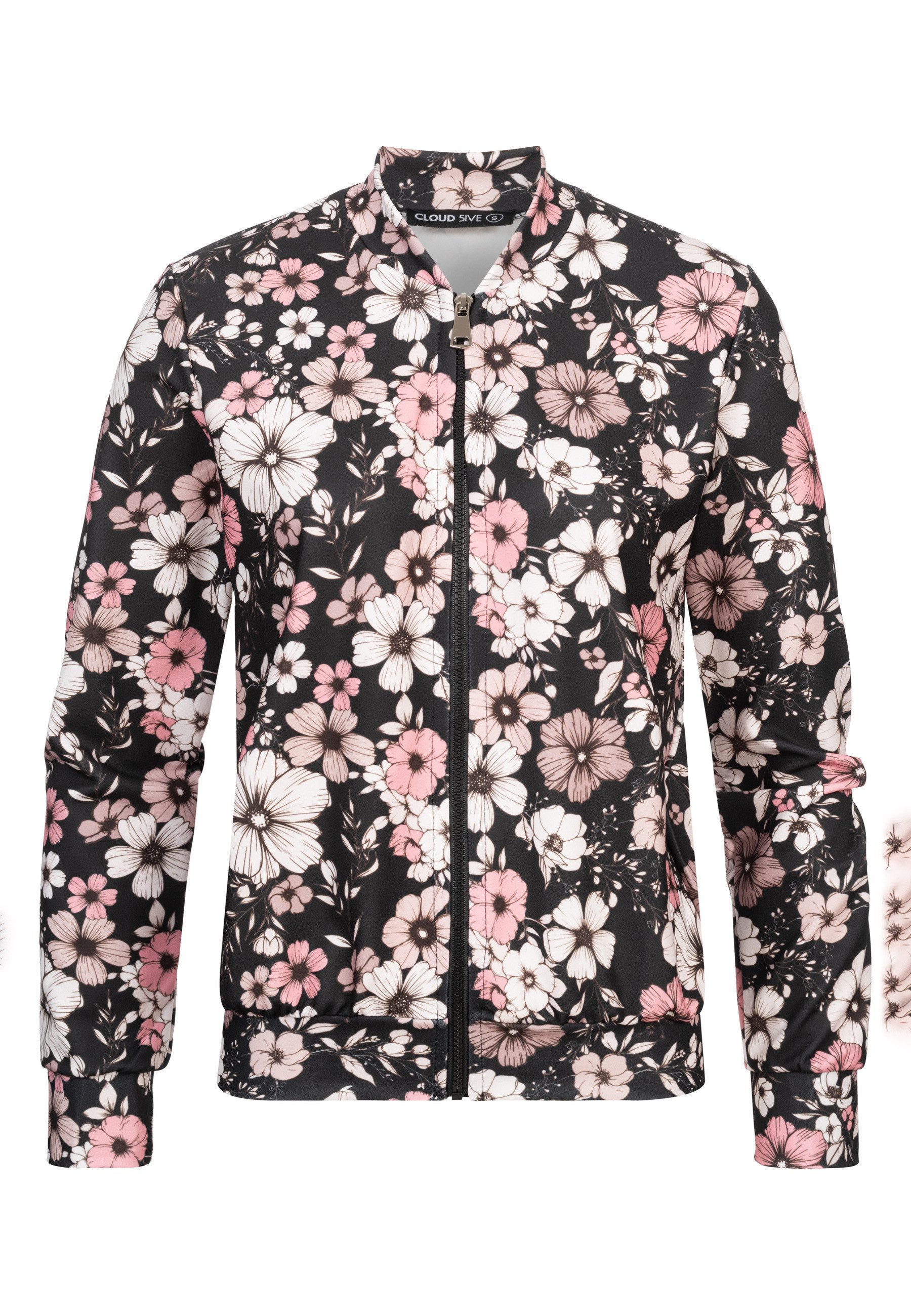 CLOUD 5IVE Klassische Bluse CLOUD 5IVE Blouson with All-Over Flower Print