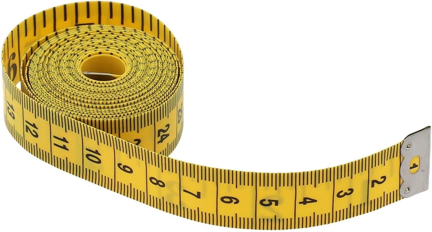 FELIXLEO Maßband 300cm Schneiderbandmaß PVC Körpermaßband Doppelseitig Gelb