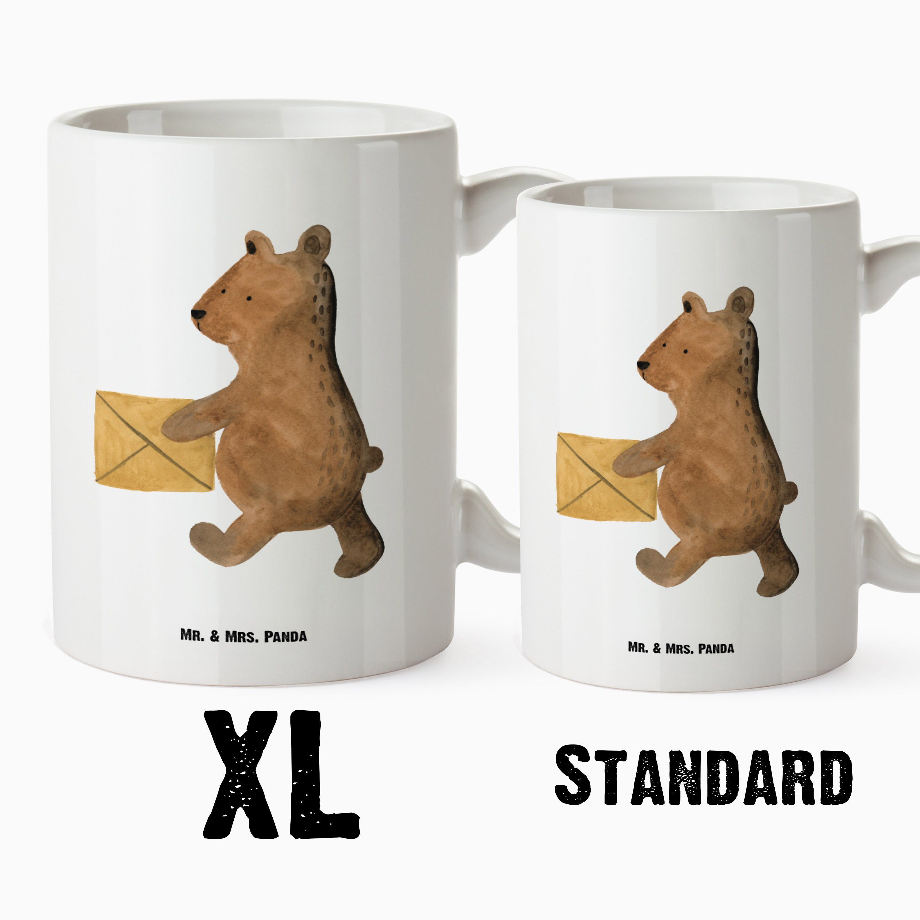Tasse, Tasse Weiß Mr. Teddy, Panda Keramik Zuhause Tasse Bär Geschenk, Mrs. & Große XL - - spülmaschinenfest,