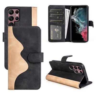 SmartUP Smartphone-Hülle Hülle für Samsung Galaxy S23 Ultra Klapphülle Fliphülle Tasche Case, Standfunktion, integrierte Kartenfächer