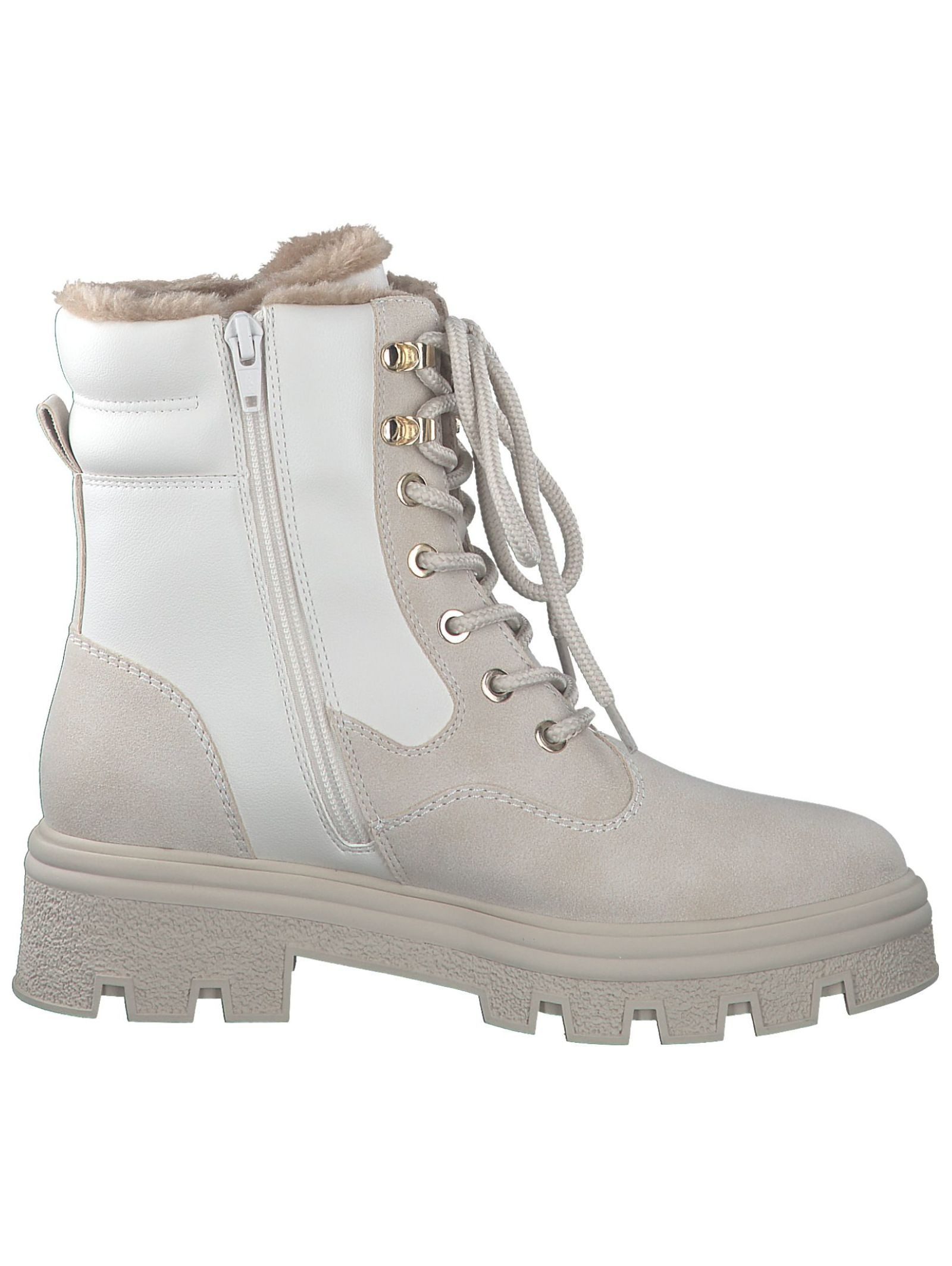 Stiefelette Lederimitat/Textil Schnürstiefelette