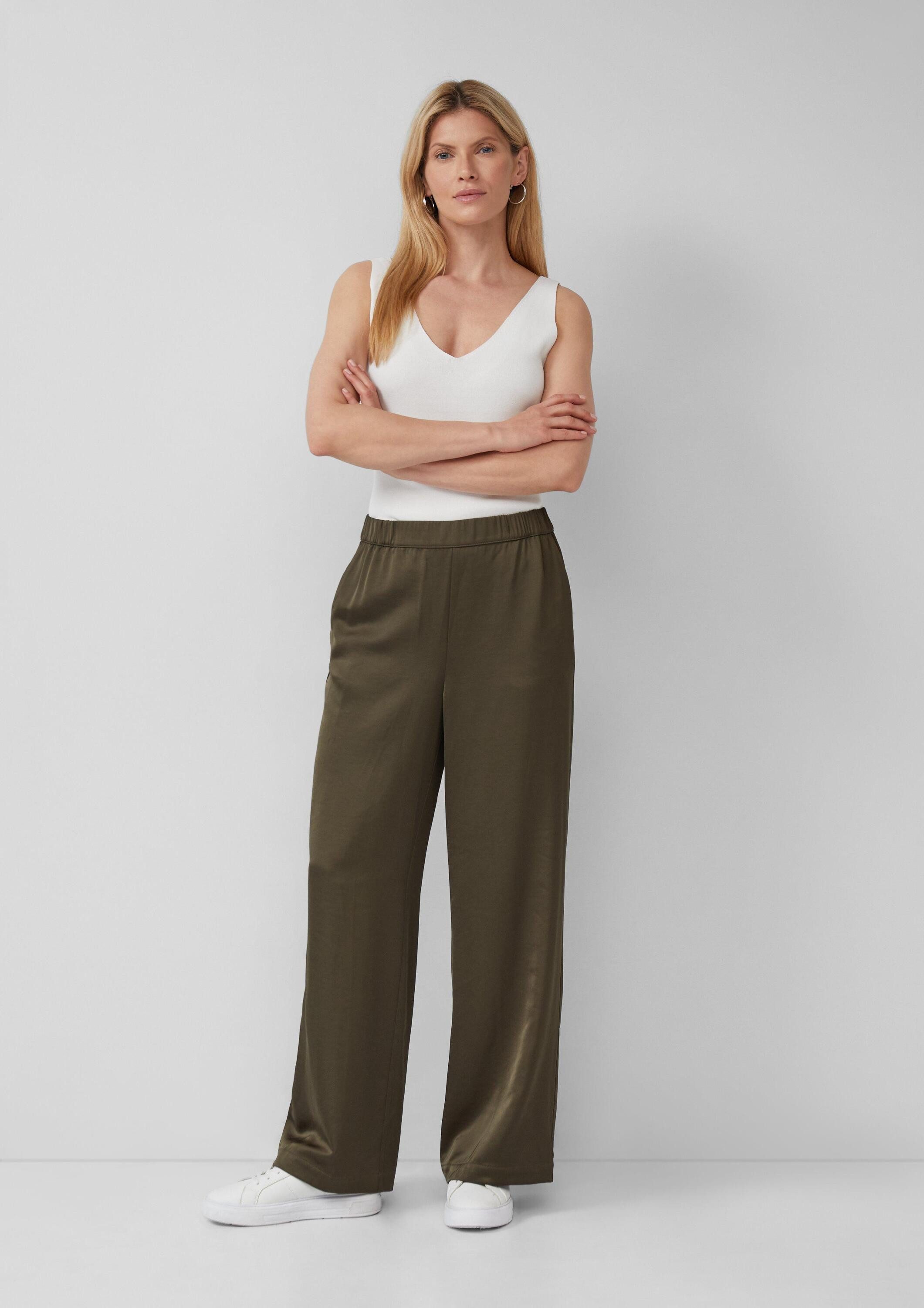 s.Oliver Chinos Hose Satinhose mit Wide Leg und Elastikbund günstig online kaufen