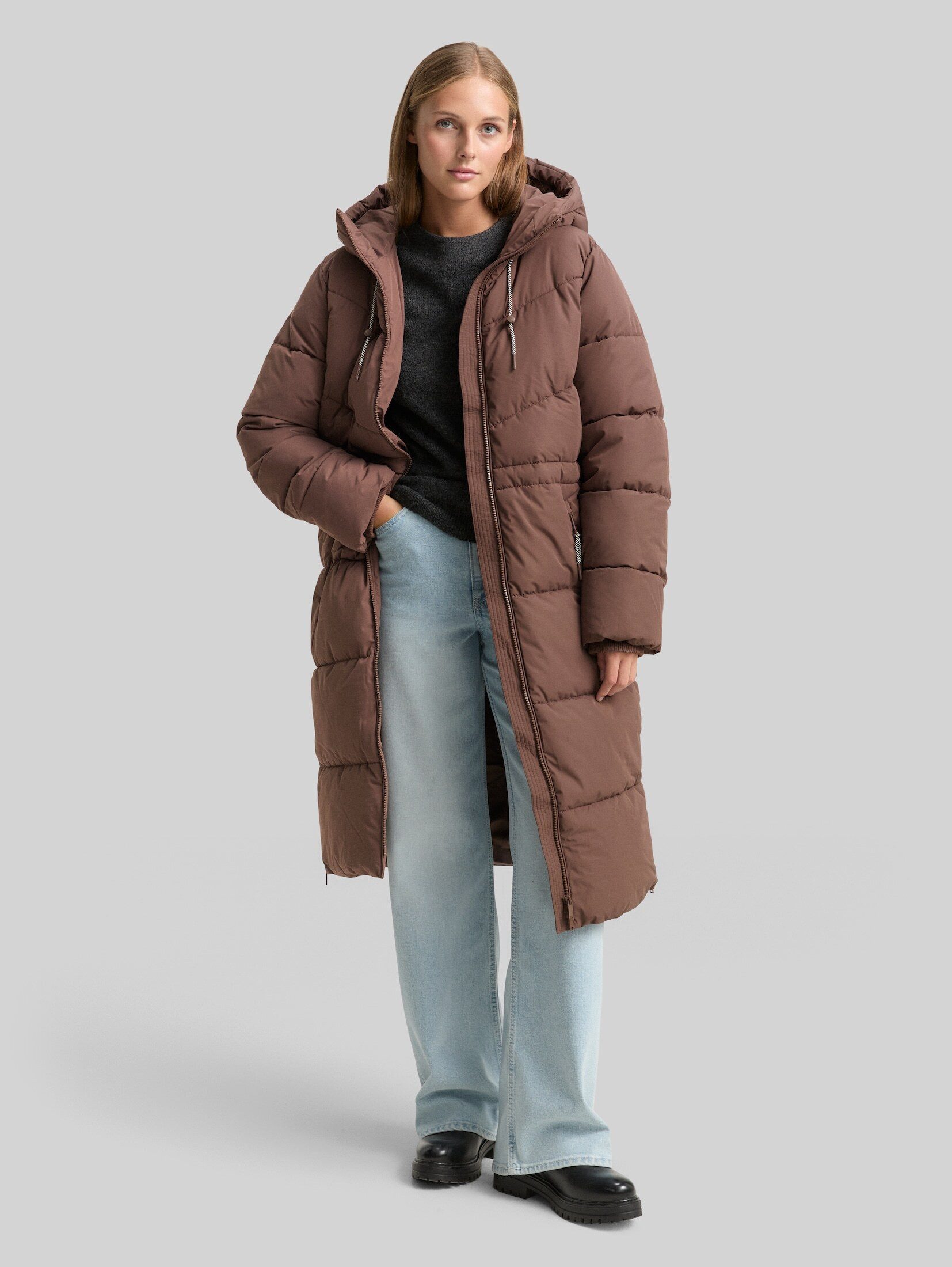 TOM TAILOR Denim Steppmantel Jacken Puffer-Mantel mit Kapuze – Bild 5 von 5