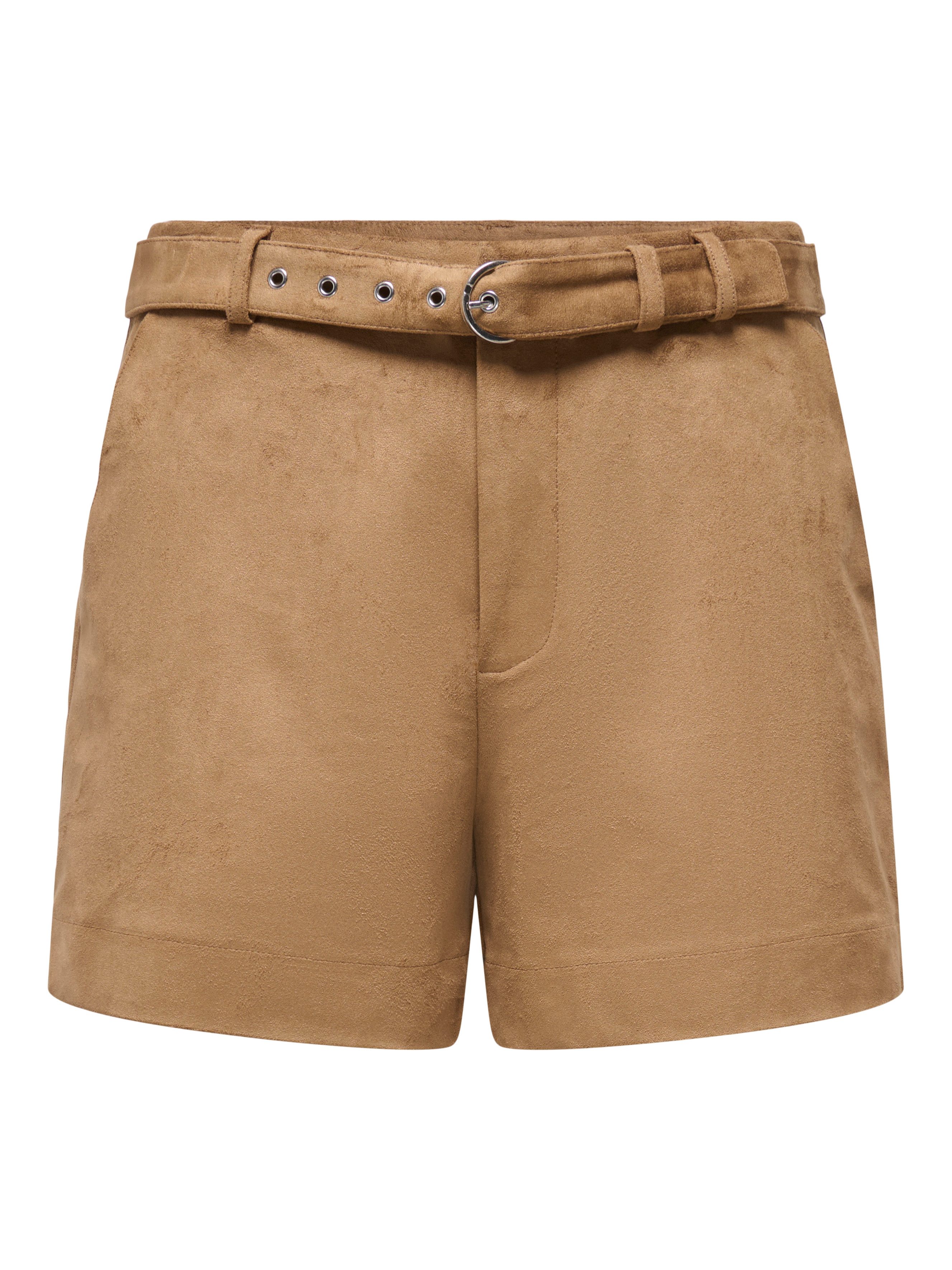 ONLY Shorts ONLTAVIA HW FAUX SUEDE BELT SHORTS PNT Materialmix, Wildlederimitat, mit Gürtel
