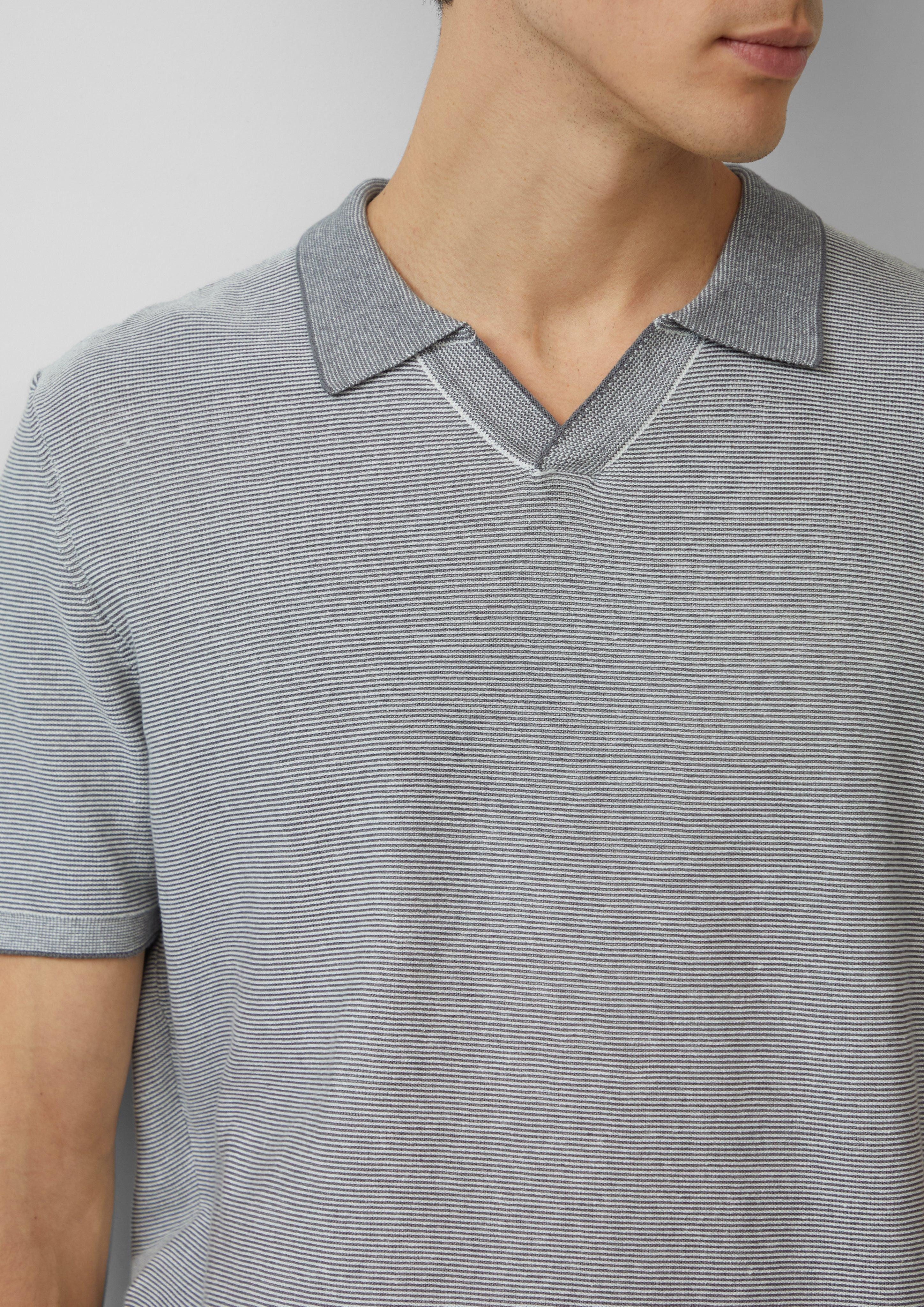 s.Oliver Strickpullover Gestricktes Poloshirt aus Leinenmix günstig online kaufen