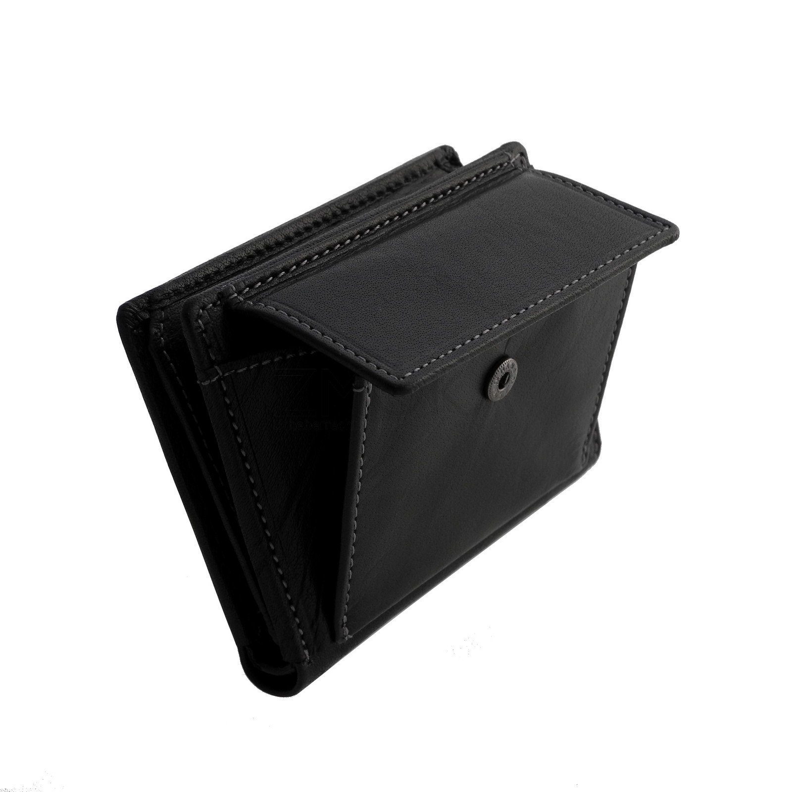 BRANCO Geldbörse Geldbörse Geldbeutel Leder - Unisex Branco Schwarz Brieftasche Portemonnaie