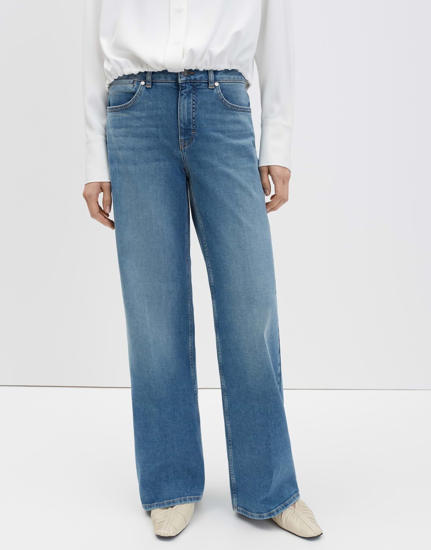someday Weite Jeans CELLMA ICONIC aus BCI Cotton Mix Mid Rise weiter, gerader Beinverlauf, elastischer Stoff