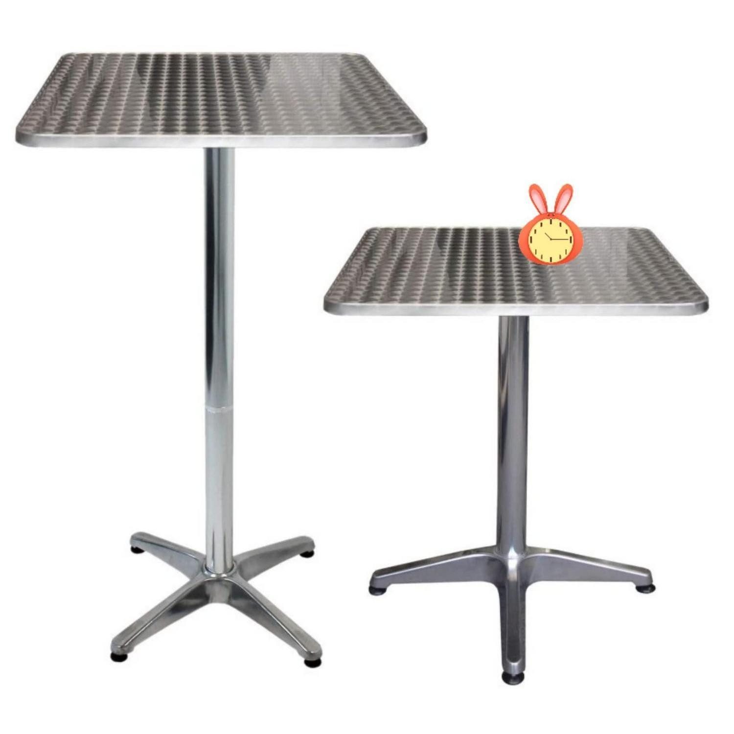 LuxusKollektion Stehtisch Stehtisch Bistrotisch Aluminium Edelstahlplatte höhenverstellbar (1-St)