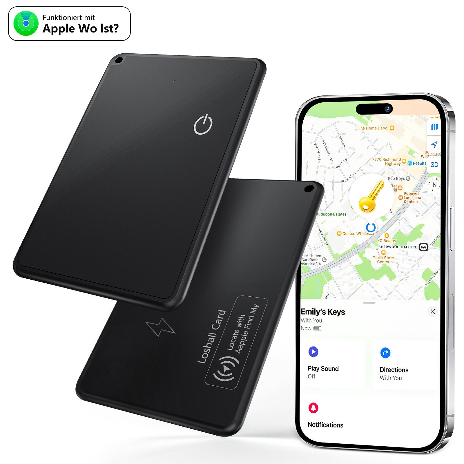 Smart Tag Karte,Bluetooth-Tracker für die Brieftasche,100% Datenschutz GPS-Tracker