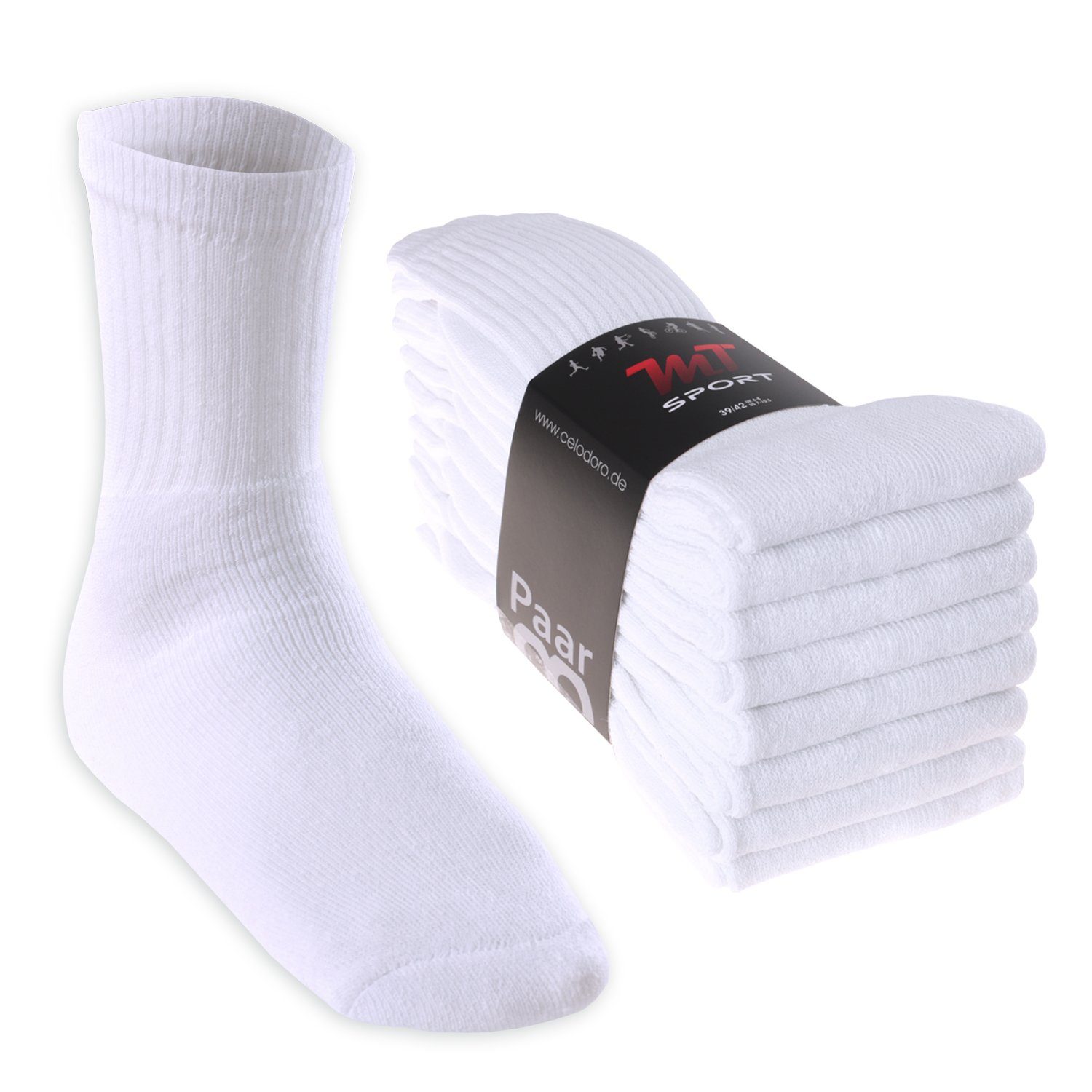 MT Tennissocken Sport- & Freizeitsocken Damen/Herren (8-32 Paar) Tennissocken (8-Paar) Weiss / 8 Paar | Socken