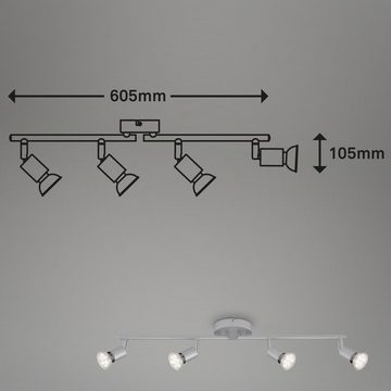 Briloner Leuchten LED Deckenspots 2915-044, LED wechselbar, Warmweiß, titanfarbig, GU10, Deckenlampe