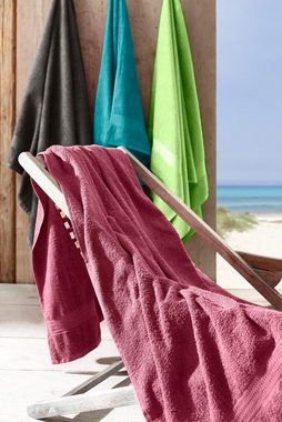 my home Strandtücher Juna, 2 Badetücher 100x180, 100% Baumwolle, Walkfrottee (2-St), Handtuch-Set und als Serie, weich, Handtücher in Uni-Farben