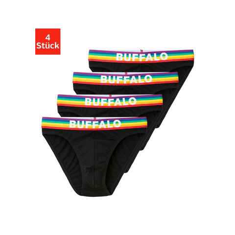 Buffalo Minislip PRIDE (Packung, 4-St) mit Webbund in Regenbogenfarben