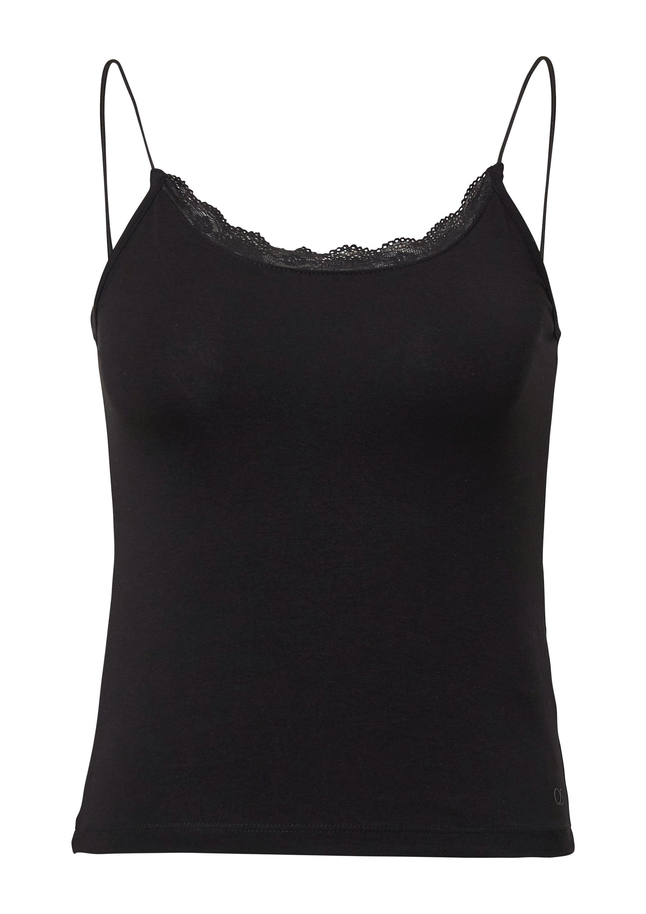 QS Muskelshirt T-Shirt Spaghettiträgertop mit Spitzendetail günstig online kaufen