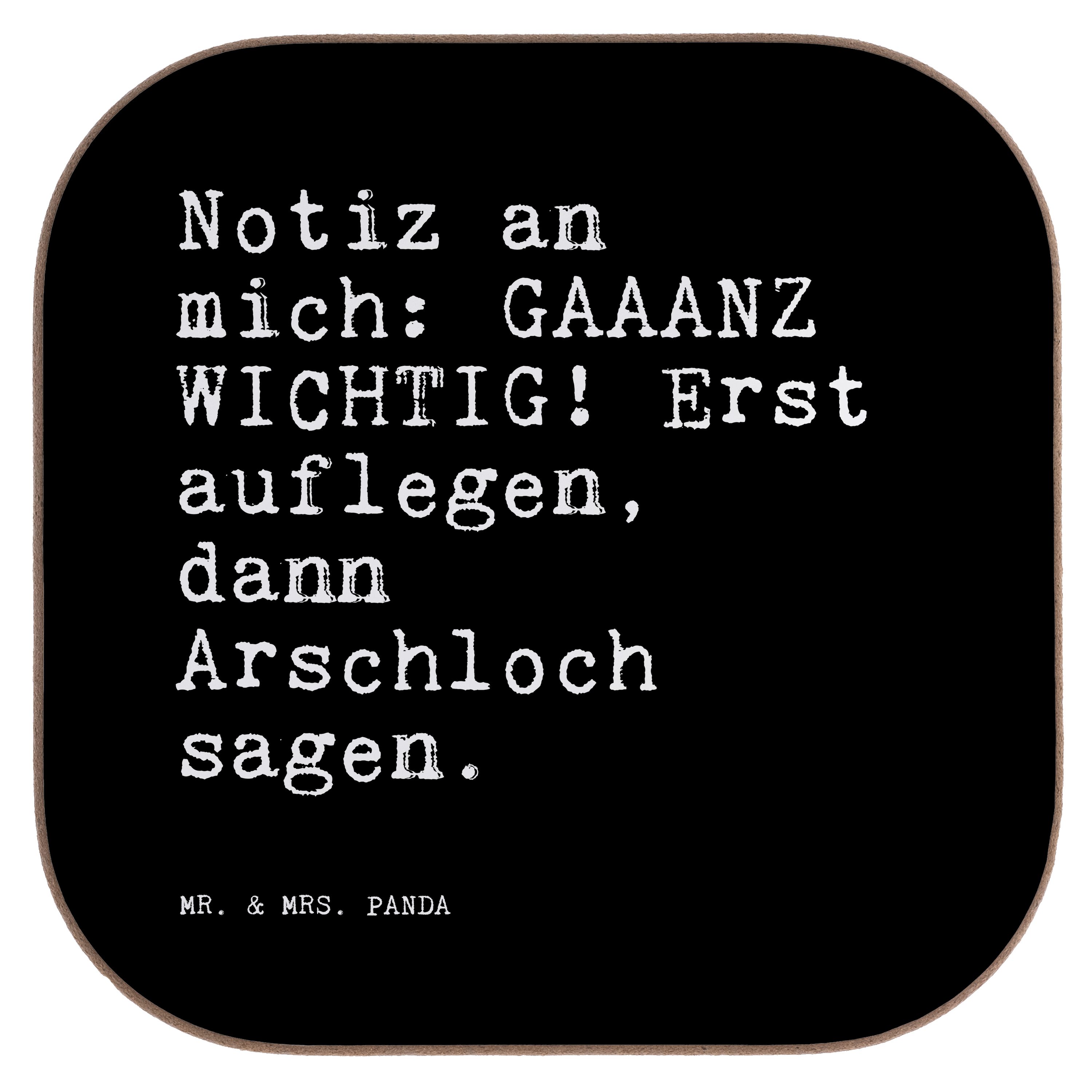 Mr. Liebeskummer, - mich: Frauen, GAAANZ... Schwarz an Getränkeuntersetzer Notiz & 1-tlg. Geschenk, Panda - Mrs.