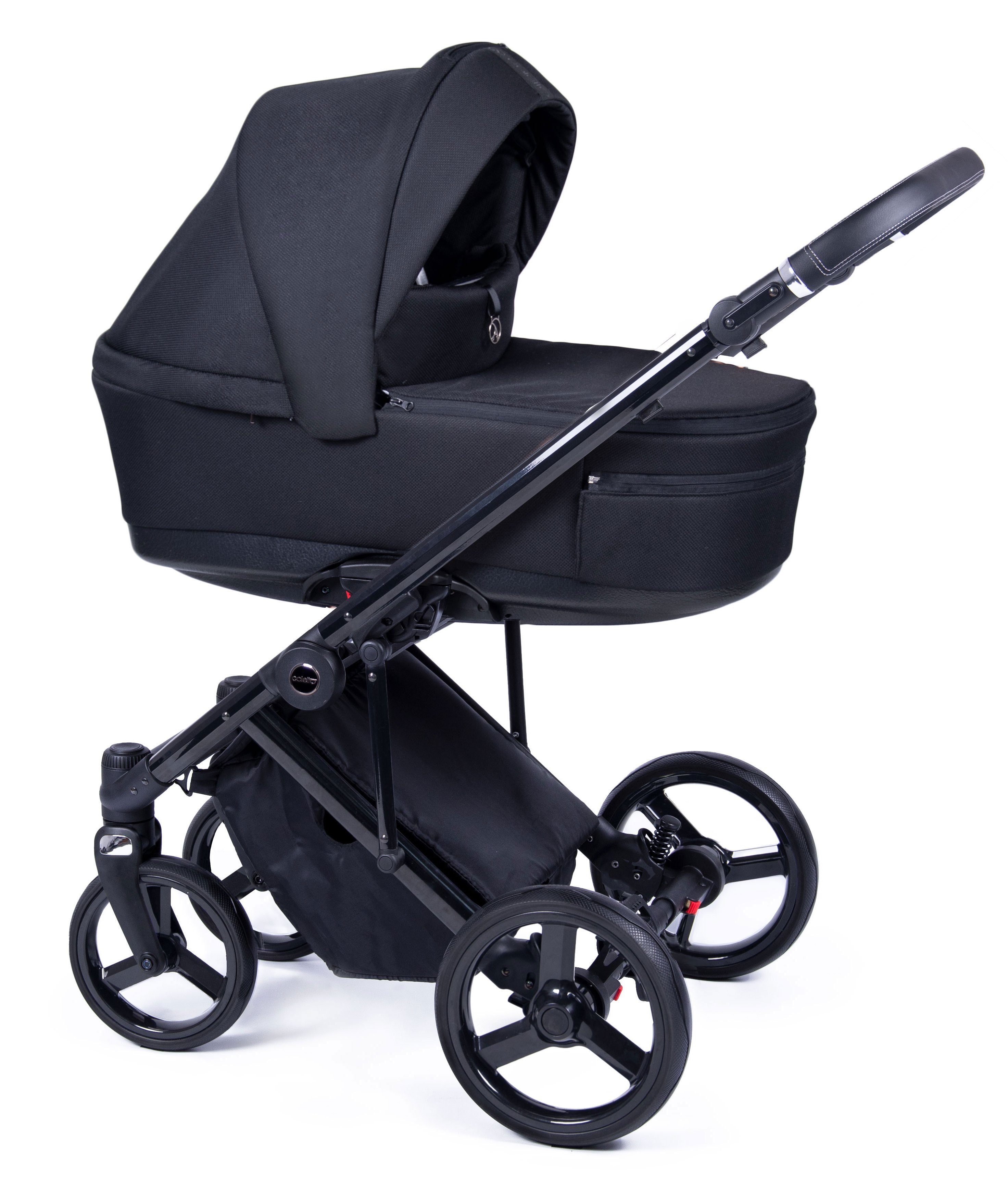 - babies-on-wheels Designs Kinderwagen-Set in 24 Fado Kombi-Kinderwagen 1 in schwarz Gestell 14 Teile Schwarz 2 = -