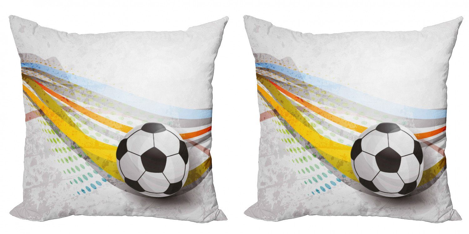 Zimmer Modern Fußball-Fußball-Linien Kissenbezüge Abakuhaus Stück), Doppelseitiger Digitaldruck, (2 Teen Accent