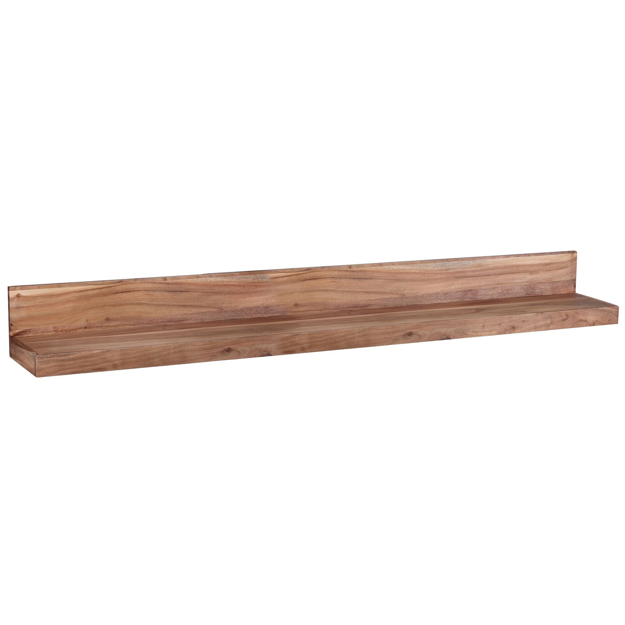 Wohnling Wandregal WL1.581 Massivholz MUMBAI 160 cm Akazie Wandboard Regal massiv Holz, MUMBAI 160 cm Akazie Massivholzregal, Hängeregal modern Wandboard Echtholz Wandregal