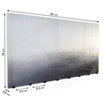 Primedeco Garderobenpaneel Magnetwand und Memoboard aus Glas Metallhintergrund