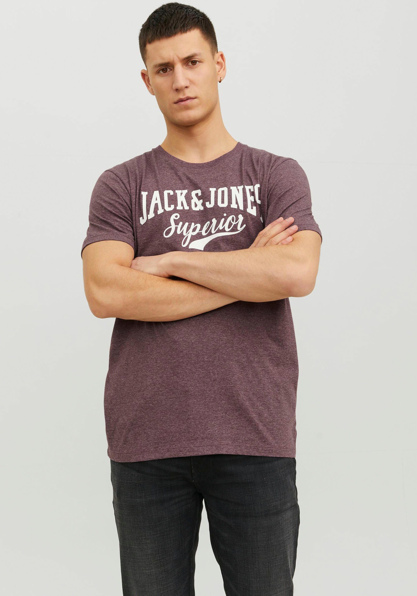 O-NECK Jack COL SS TEE Royale Print-Shirt Jones AW23 & MEL SN 1 JJELOGO Port