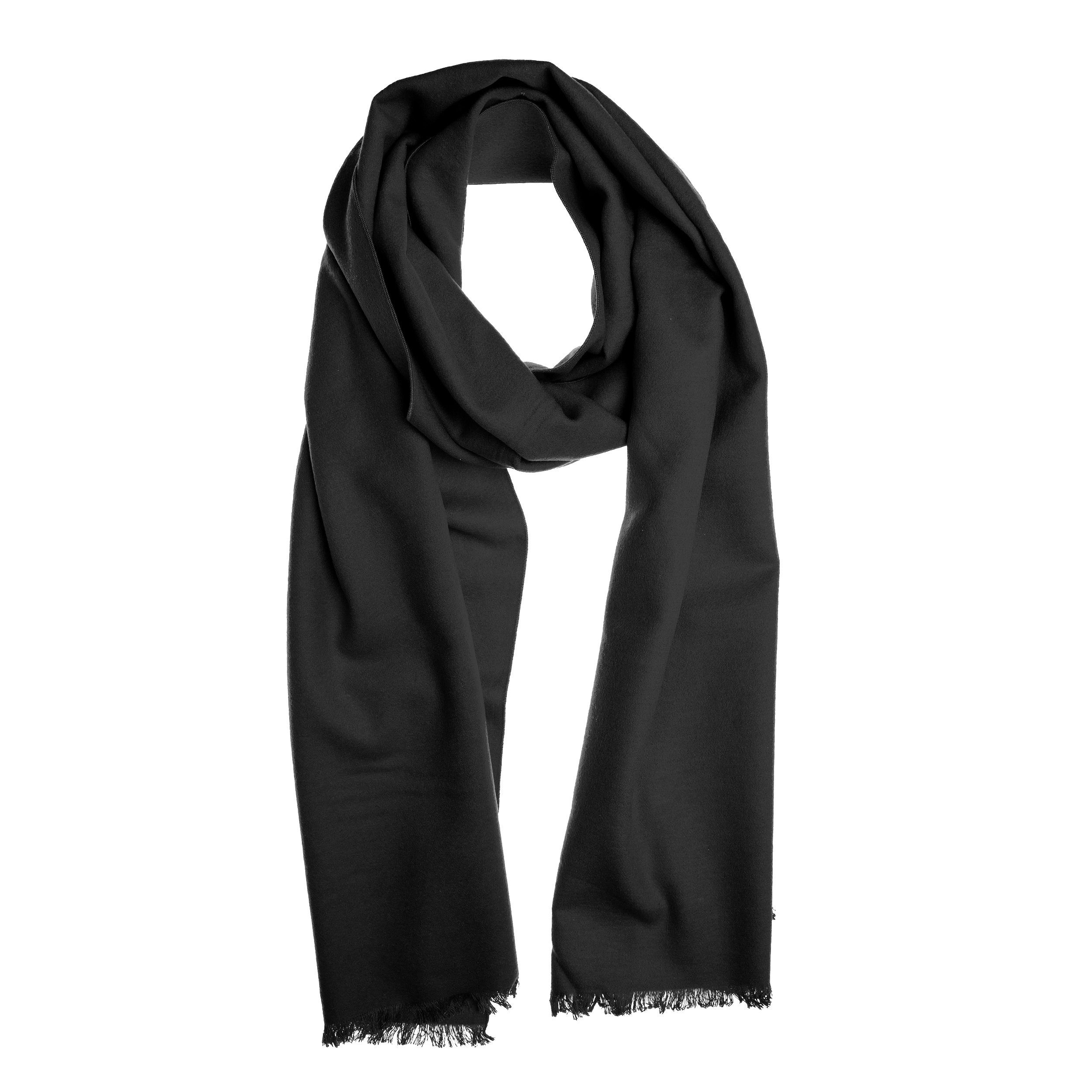 TINITEX Seidenschal Winterschal Seidenflanell Schal schwarz