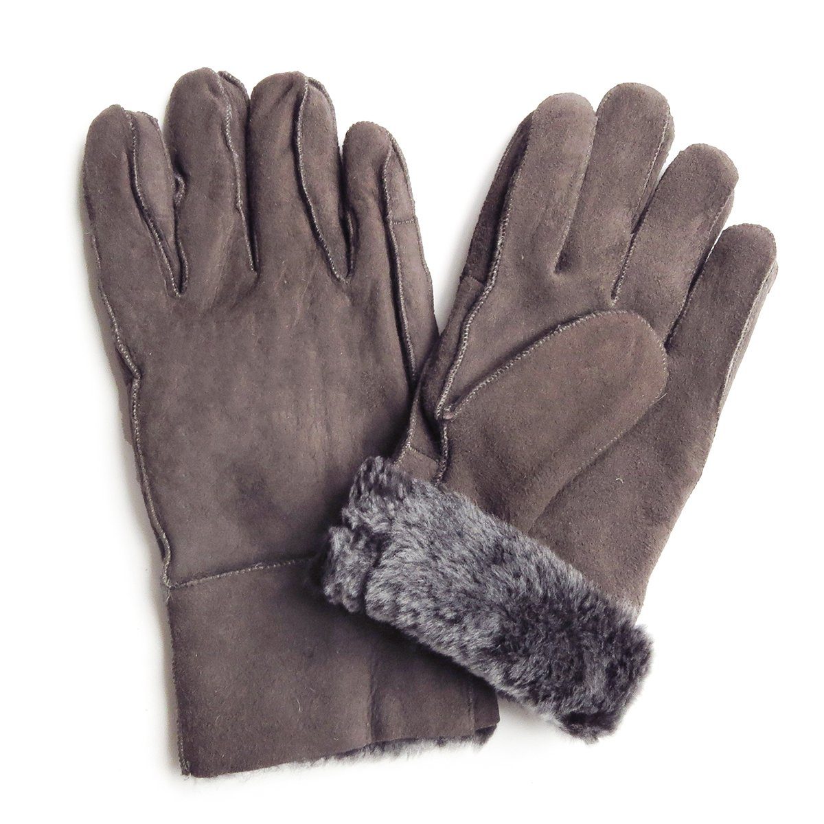 Sonia Originelli Winter-Arbeitshandschuhe Handschuhe aus Lammfell des unisex Schaffell abweichen Fells Farben hochwertig abweichen, warm dunkelbraun Struktur kann können