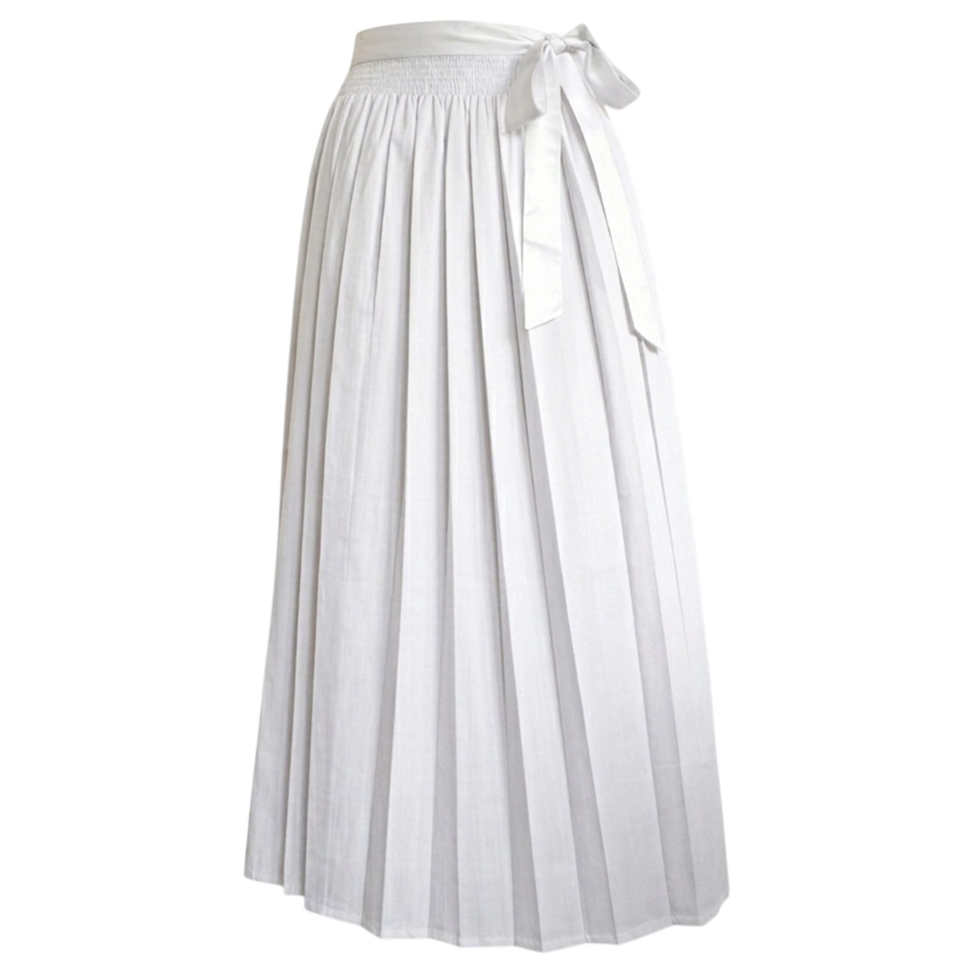 German Wear Dirndlschürze GW1601-3-Weiß, Lange Dirndl Schürze Trachtenschürze Dirndel Weiss